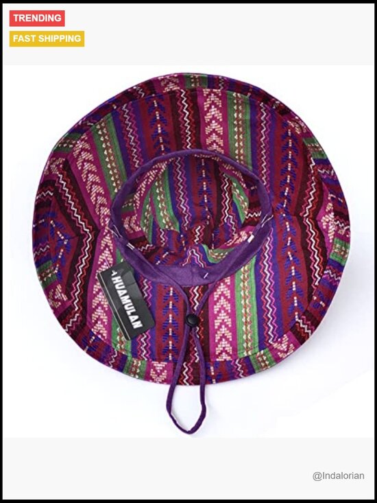 Women Wide Brim Sun Hat Wired Edge UPF 50+ Beach Fishing Hiking main image 6
